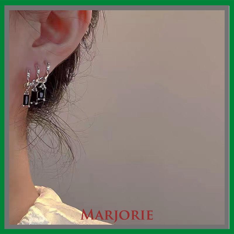 Anting Pejantan Zirkon Gelap Wanita Manis Keren Gaya Niche Design Personality Earrings-MJD