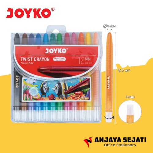 

Twist Crayon | Crayon Putar Joyko 12 Warna Mini