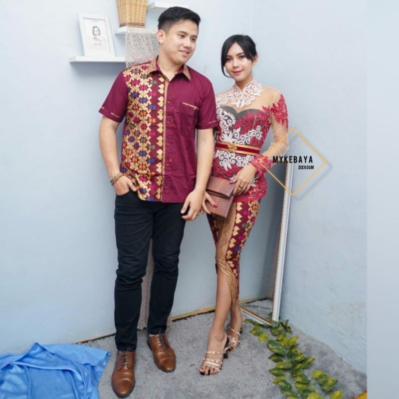 SET COUPLE PRADA BALI / SET COUPLE KEBAYA BALI / SET COUPLE MOTIF PRADA