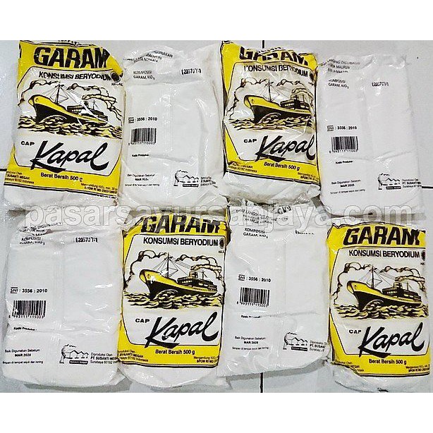 

Garam Beryodium Cap Kapal 500 gr Garam Dolphin 500 gr
