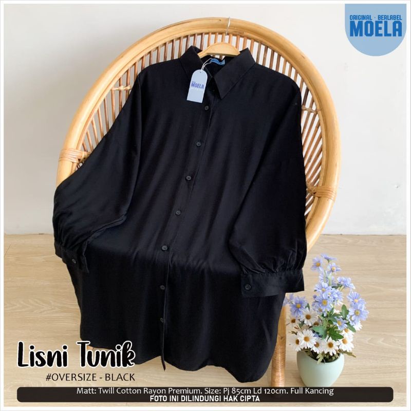 Lisni Tunik Hitam Polos by Moela