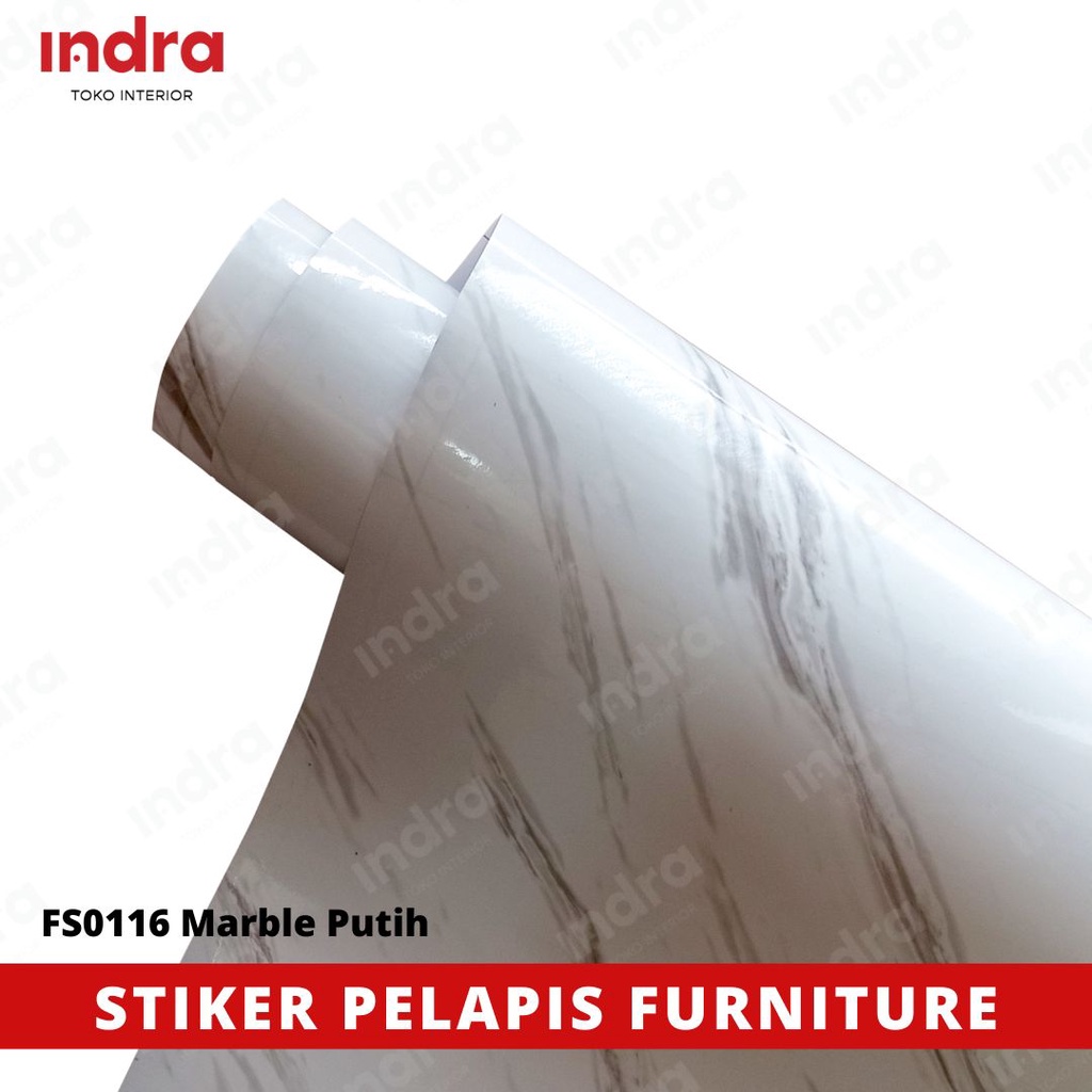 Pelapis Furniture - 116-Marble Putih - Interior PVC film - Tacon - Decosheet sticker - Hpl Sticker