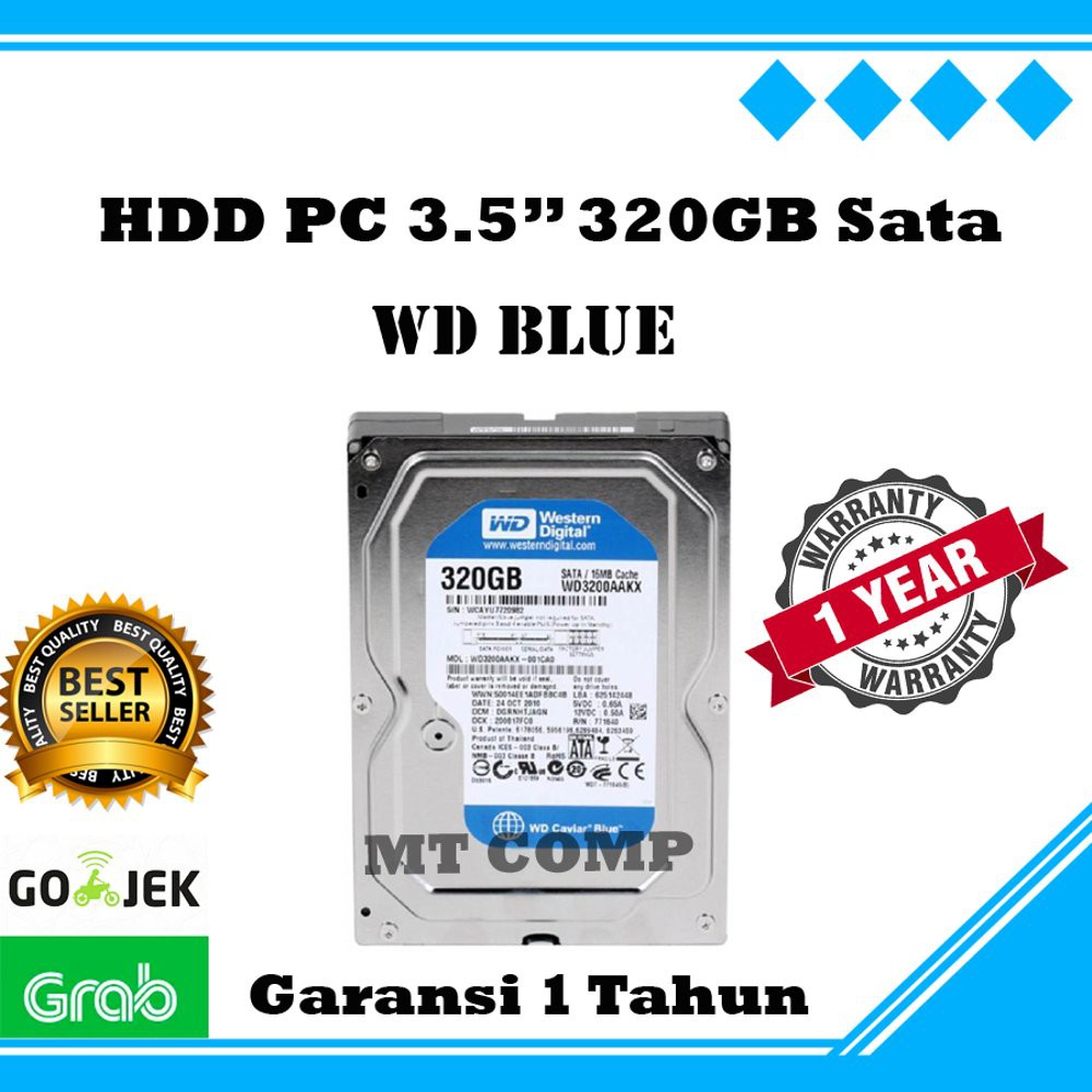 Hardisk HDD PC 3.5 320GB SATA WD garansi 1 TAHUN