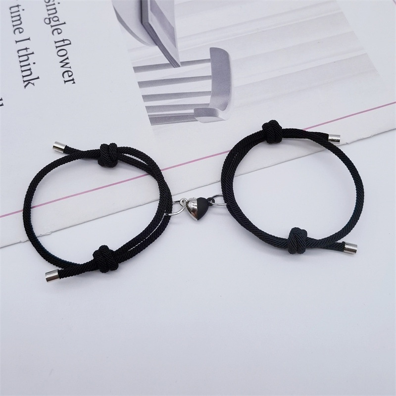 Prettygood2 Pcs Pasangan Gelang Magnet Adjustable Pesona Gelang Cinta Aksesoris Fashion Hadiah - GOOD