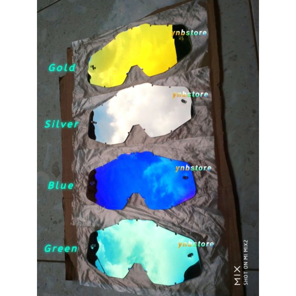 Kaca Lensa Goggle 100% persen Warna Gold Silver Chrome Blue Green Clear Bening limited | Kaca Lensa 