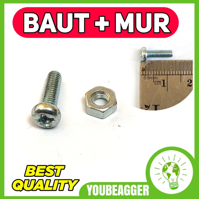 Baut+mur 1cm