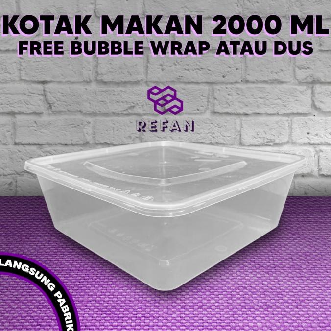 THINWALL 2000 ML SQUARE / FOOD CONTAINER PLASTIK