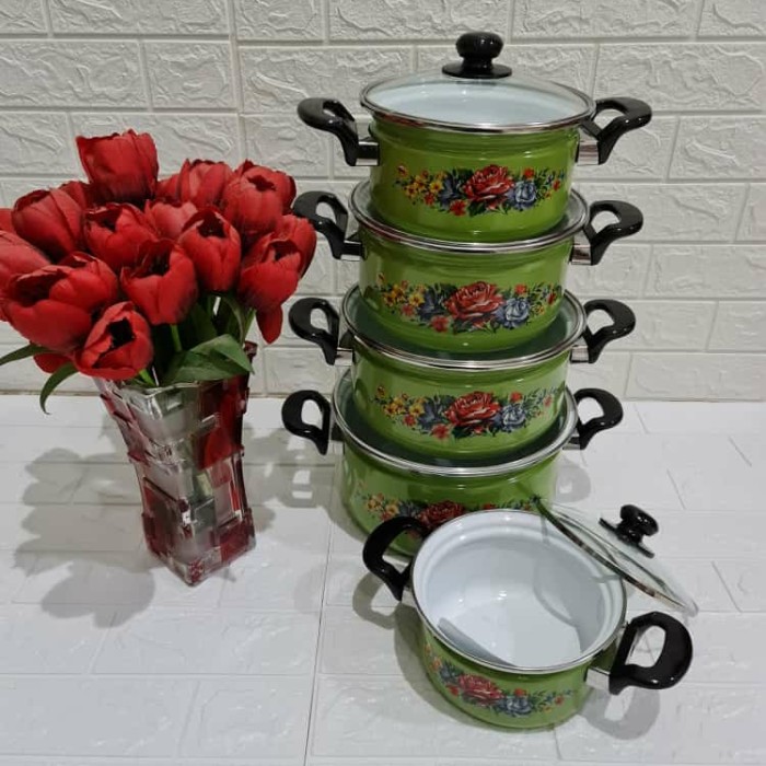 Panci Panda Set Enamel Super Tebal Maspion