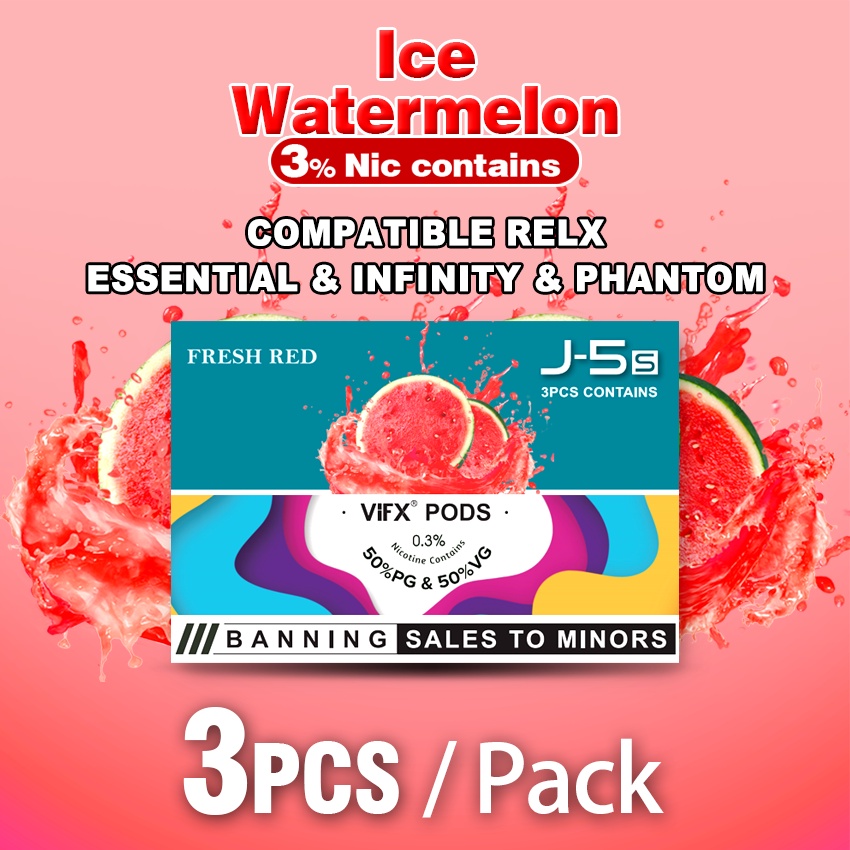 ViFX Compatible 100% RELX Essential Infinity Phantom Pod 3PCS Ice Watermelon Flavour 2.0ml