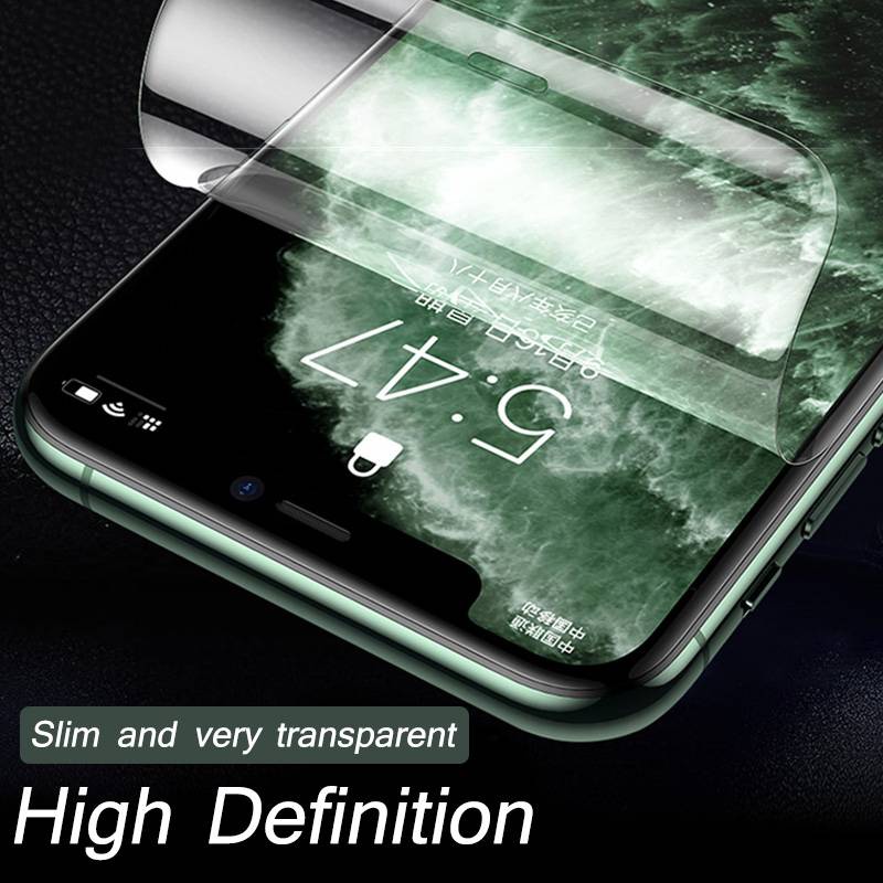 Pelindung Layar Tempered Glass Hydrogel Untuk Iphone 11 12 Pro Max Mini 7 8 Plus X Xs Max Xr Se 2020