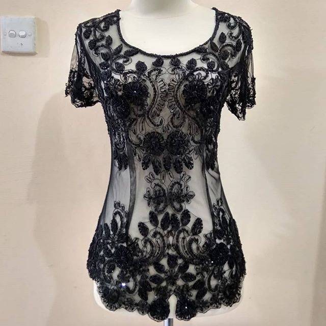 Kebaya pendek full payet hitam preloved