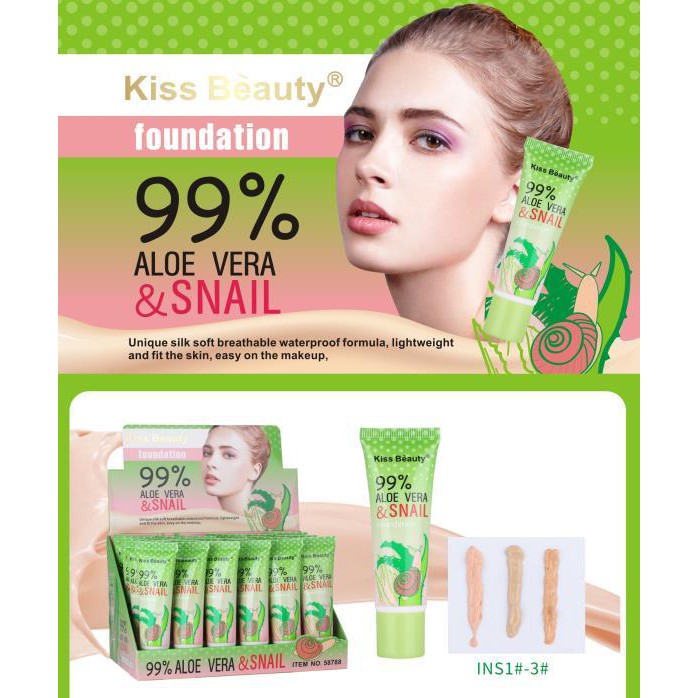 Kiss Beauty Aloevera & Snail Foundation 99%