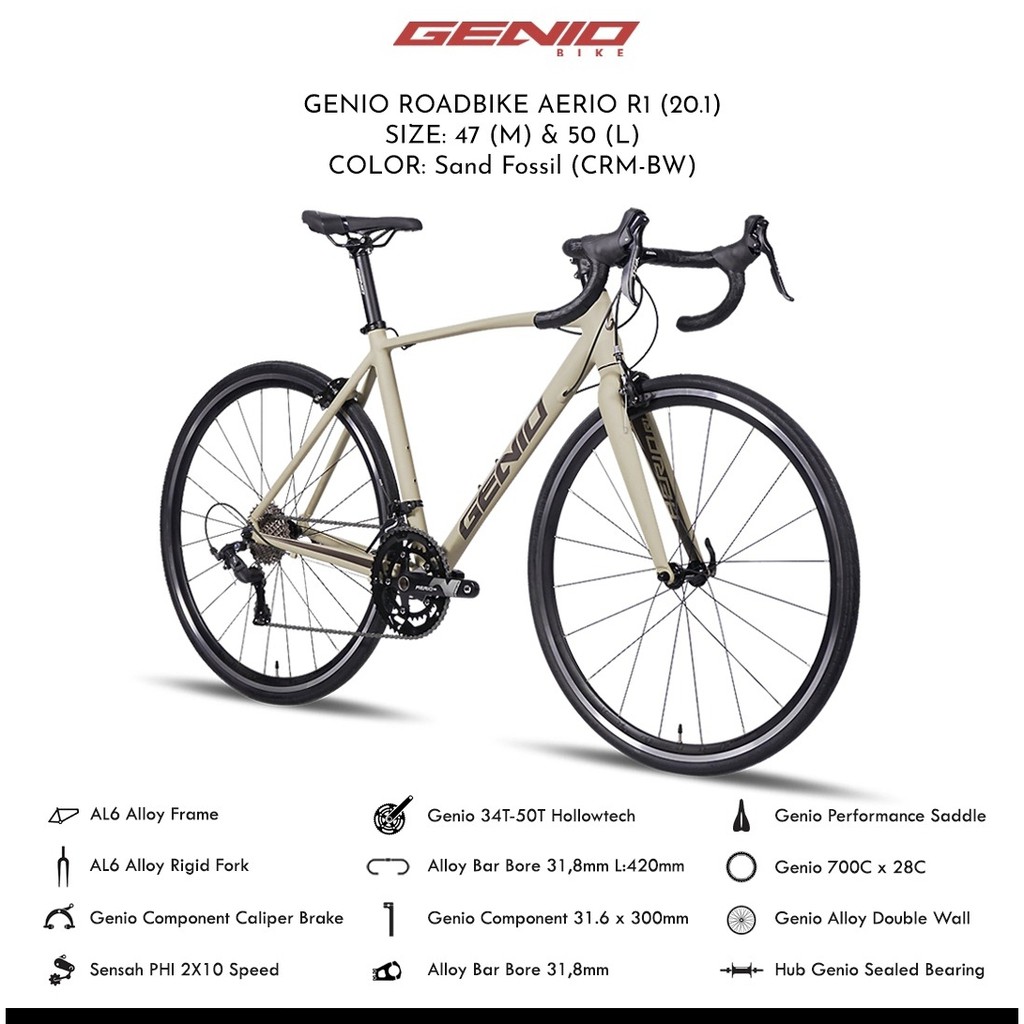 Sepeda roadbike 700c Genio Aerio R1