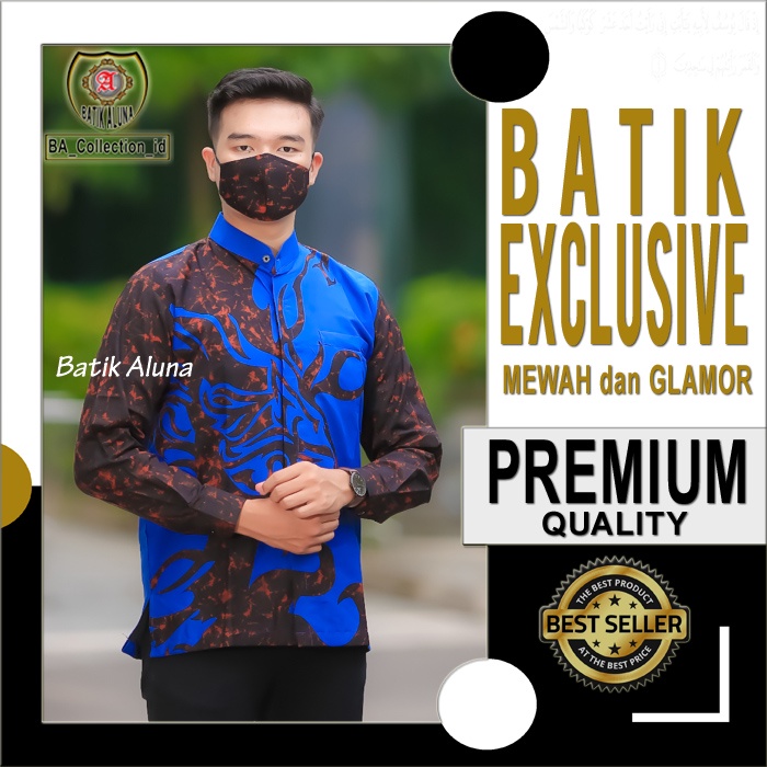 Baju Batik Pria Lengan Panjang Moderen Premium Koko Terbaru Original Shanghai Motif Kombinasi Kekini