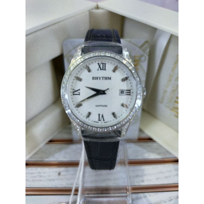 ( ORIGINAL ) Rhythm LE1613L Jam Tangan Kulit Wanita / LE 1613 L