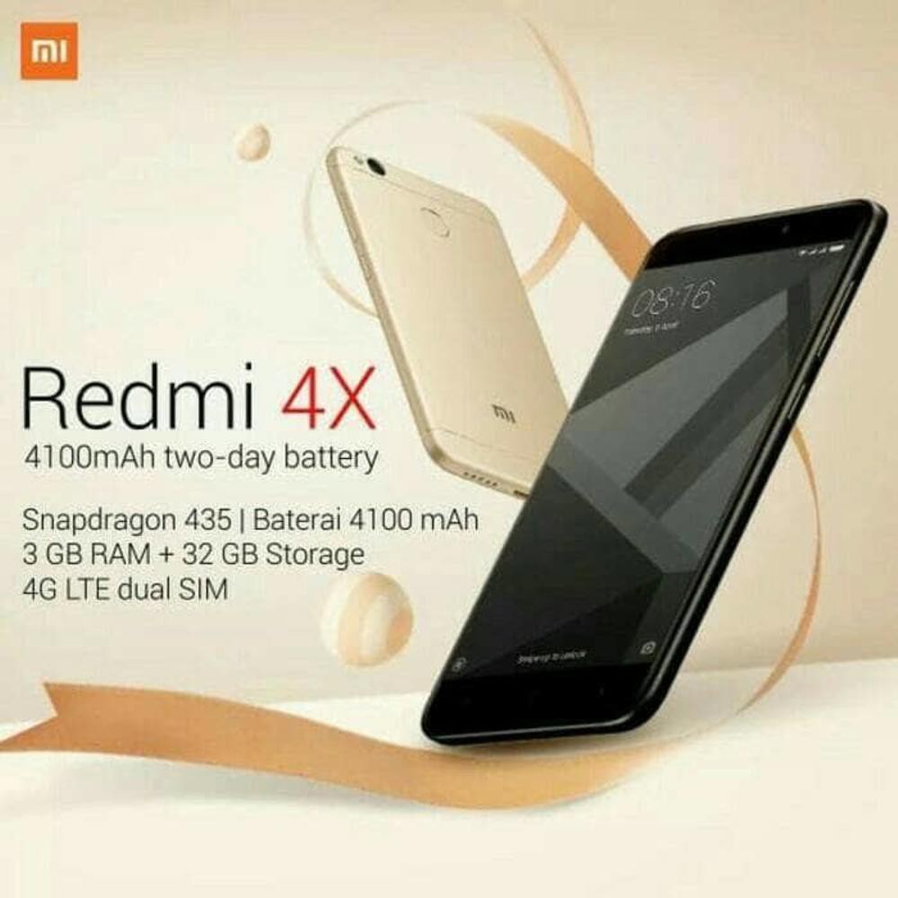 XIAOMI REDMI 4X PRIME RAM 3GB INTERNAL 32GB TAM - Emas