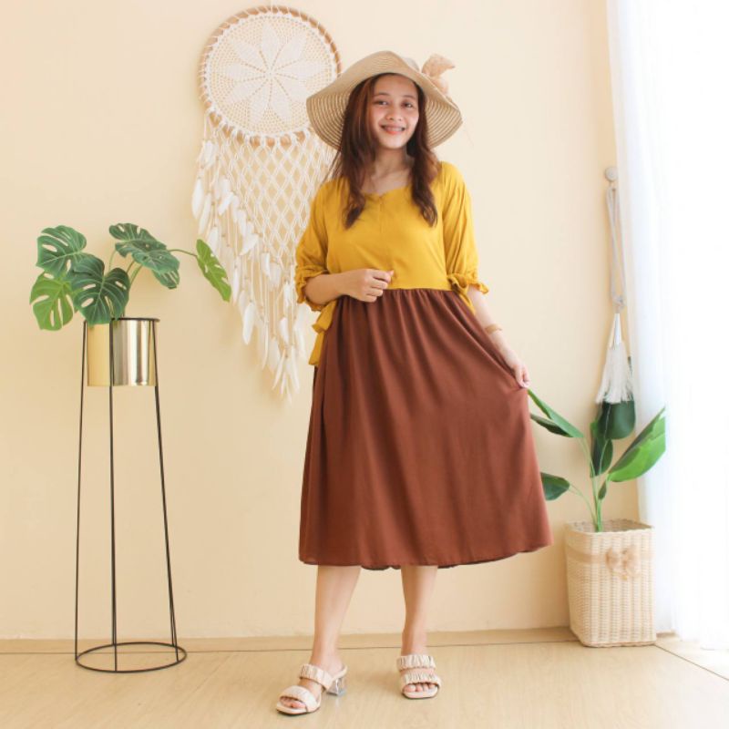 Daster Wanita Polos Busui Gradasi Warna / Daster Kekinian