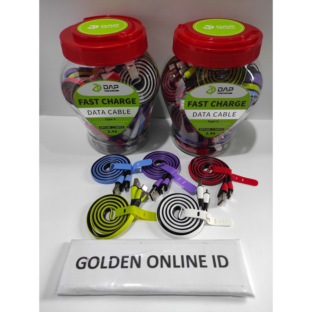 Kabel Data TYPE C DAP DPT100 - SATUAN - kabel Tipe C 2.4A panjang 1 M
