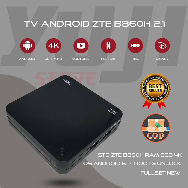 TV Box Android ZTE B860H v2.1 RAM 2GB Fullset BNOB - Sdh Root dan Unlock