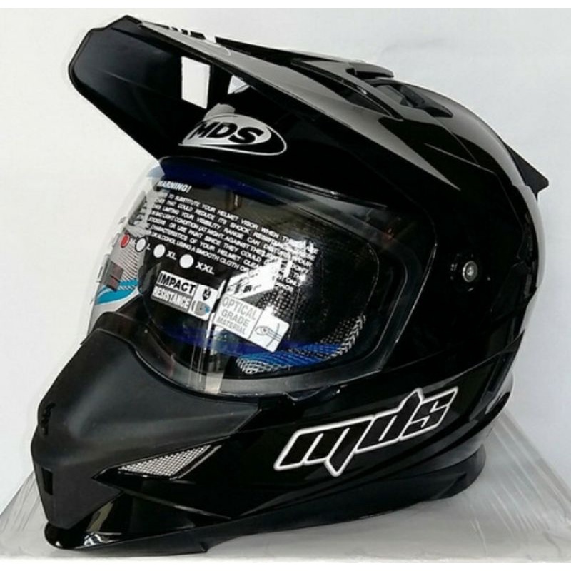 HELM MDS SUPER PRO BLACK MATT - FULL FACE SUPER MOTO