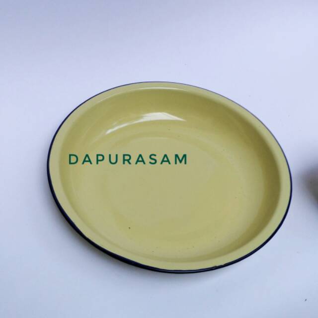 Nampan Polos 25cm Baki Enamel /Seng Blek Jadul Vintage Piring