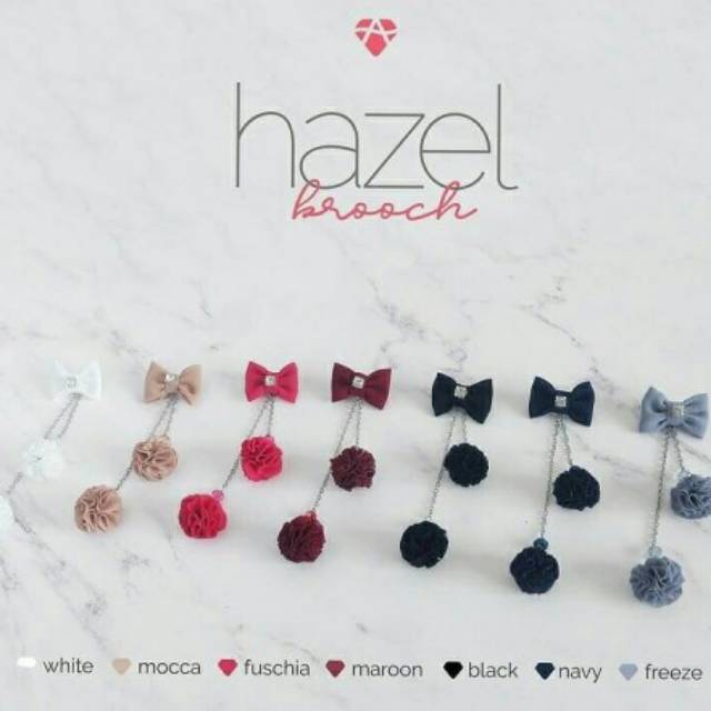 Hazel brooch bros dagu hijab jilbab khimar brooch cantik panjang juntai ori by Amily Hijab Indonesia