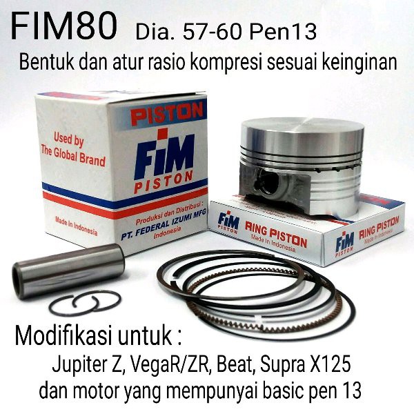 Piston Bore Up Mentah Jupiter Vega Z Beat Pen 13 57mm 58mm 58.5mm 59mm 60mm pen13 Jenong Fim Izumi