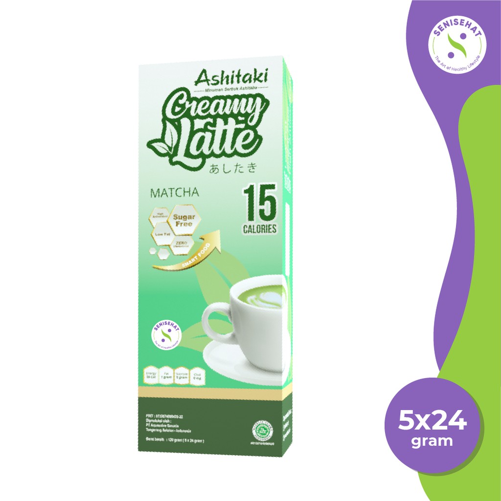 Ashitaki - Creamy Latte Matcha 120gr - Minuman Diet - Rendah Kalori - Senisehat
