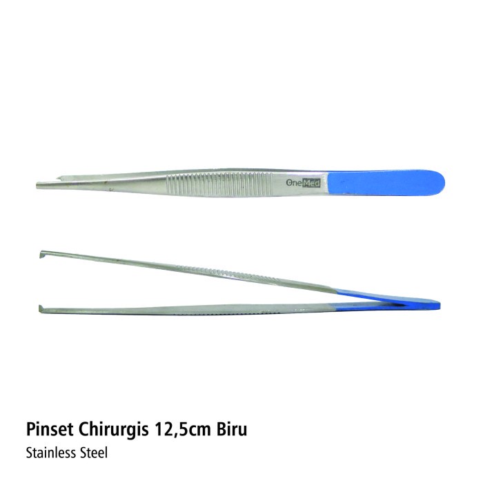 Pinset Chirurgis 12,5cm Stainless Steel Biru Onemed OJ2