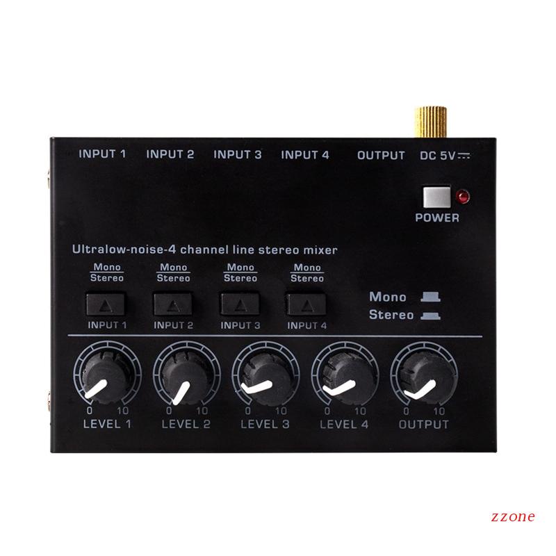 Zzz Mixer Audio 4 Channel Ultra Low Noise 4 Channel Untuk KTV Karaok