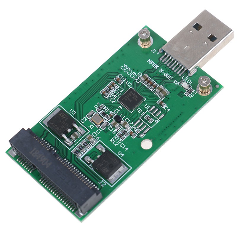 (Ele) 1pc Adapter Card Ssd Pcba Eksternal Mini Usb 3.0 Ke Pcie Msata Warna Putih