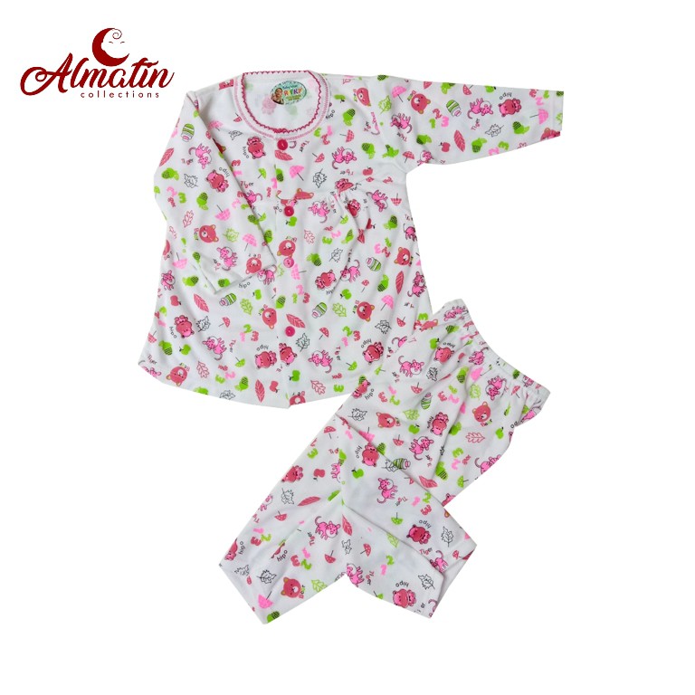 Baju Bayi Piyama Hippo Rifky / 3 Pcs Setelan Panjang Bayi Newborn Motif Murah ( 3 Pasang )