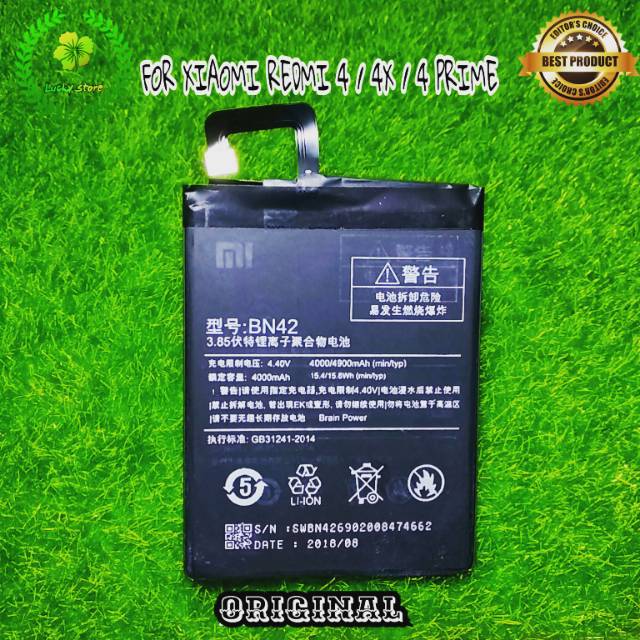Baterai hp XIAOMI REDMI 4 REDMI 4X REDMI 4 PRIME BN42 original battery batre
