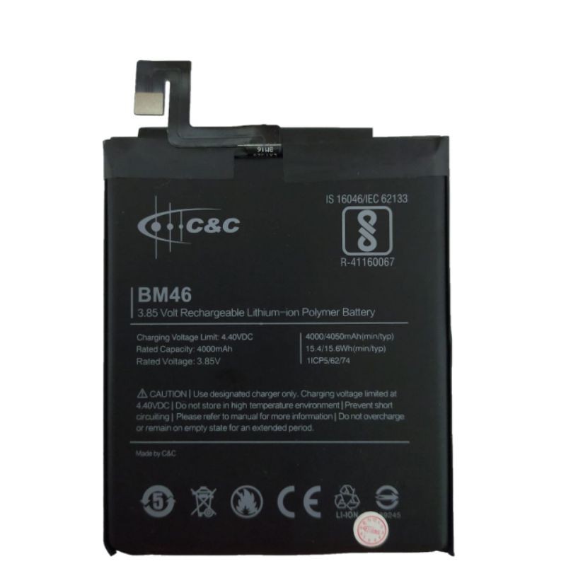 (TWS) Batre Battery Xiaomi Redmi Note 3 BM46 Double Power merk C&amp;C