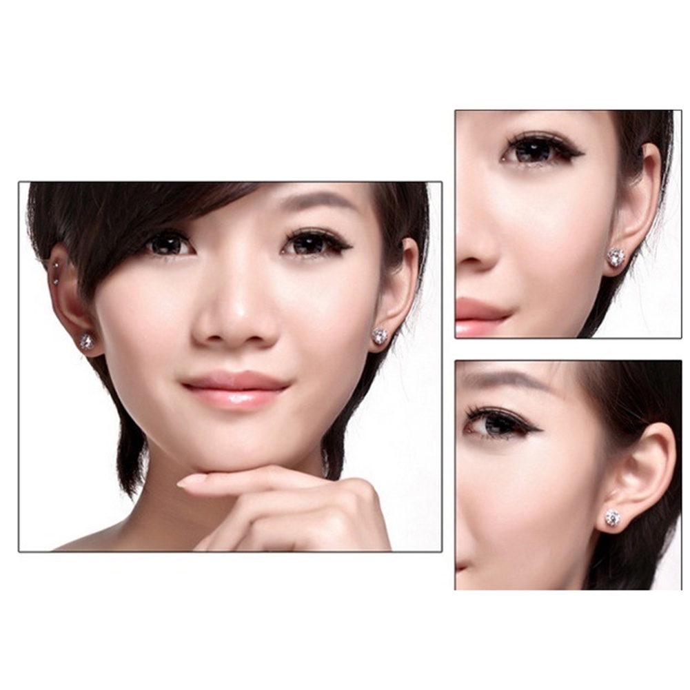 Hu Hu Hu Hu Hu Alat Bantu Pasang Kacamata♡ Anting Tusuk Bentuk Bulat Motif Mahkota Hias Kristal Cubic Zirconia Untuk Wanitahadiah