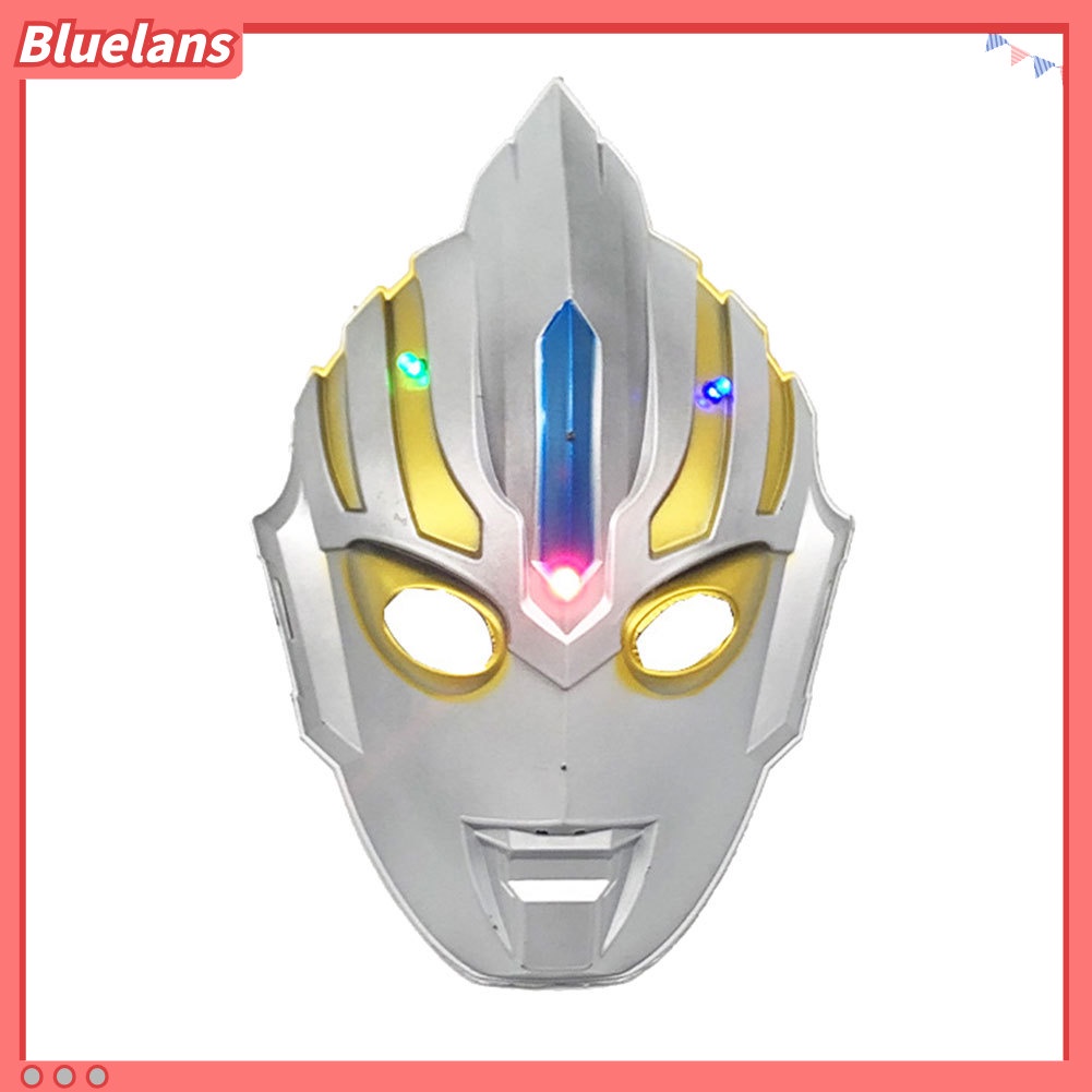 Topeng Full Face Desain Ultraman Dengan Lampu LED Untuk Pesta Halloween Dan Natal