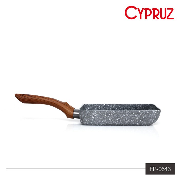 Cypruz - FP-0643  Fry Pan Marble Kotak omelette (3) Induksi Gagang Kayu Anti Slip-2