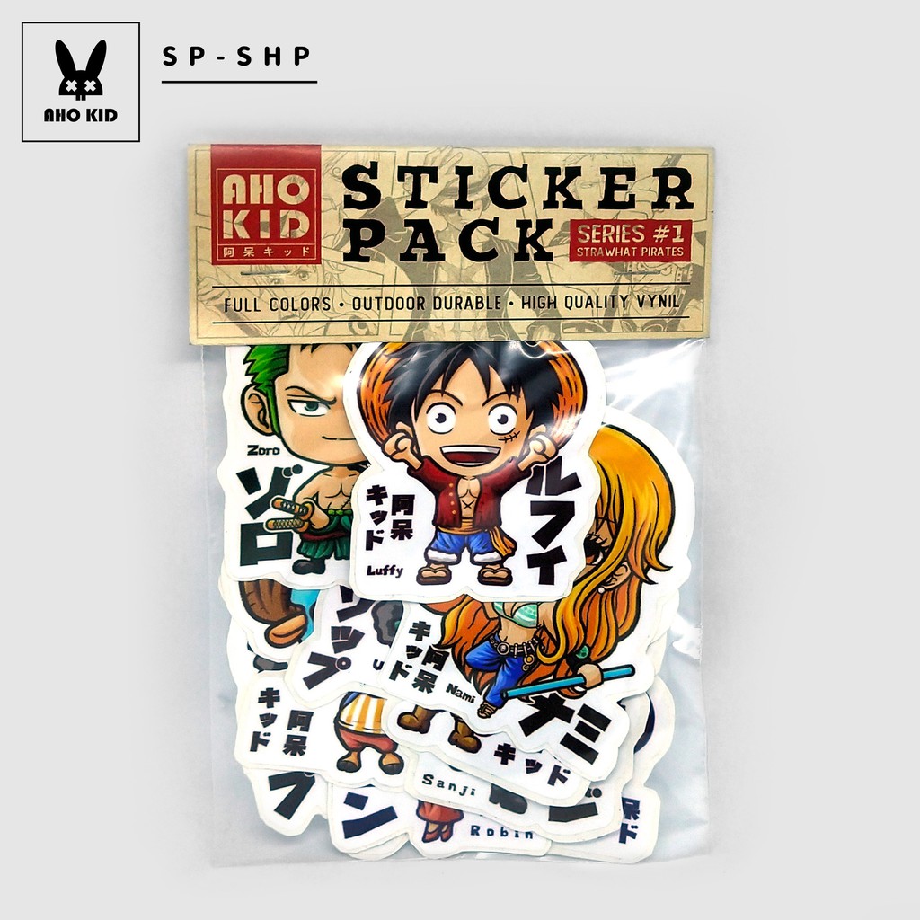 Aho Kid Chibi Straw Hat Pirates Sticker Pack Shopee Indonesia