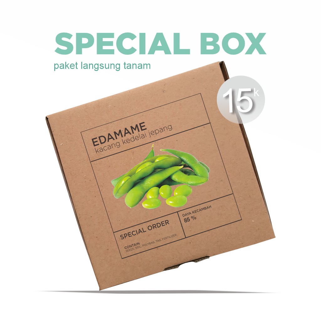 Paket Langsung Tanam - Gardening Kit - SPECIAL BOX - Benih Edamame Kacang Kedelai Jepang Seeds