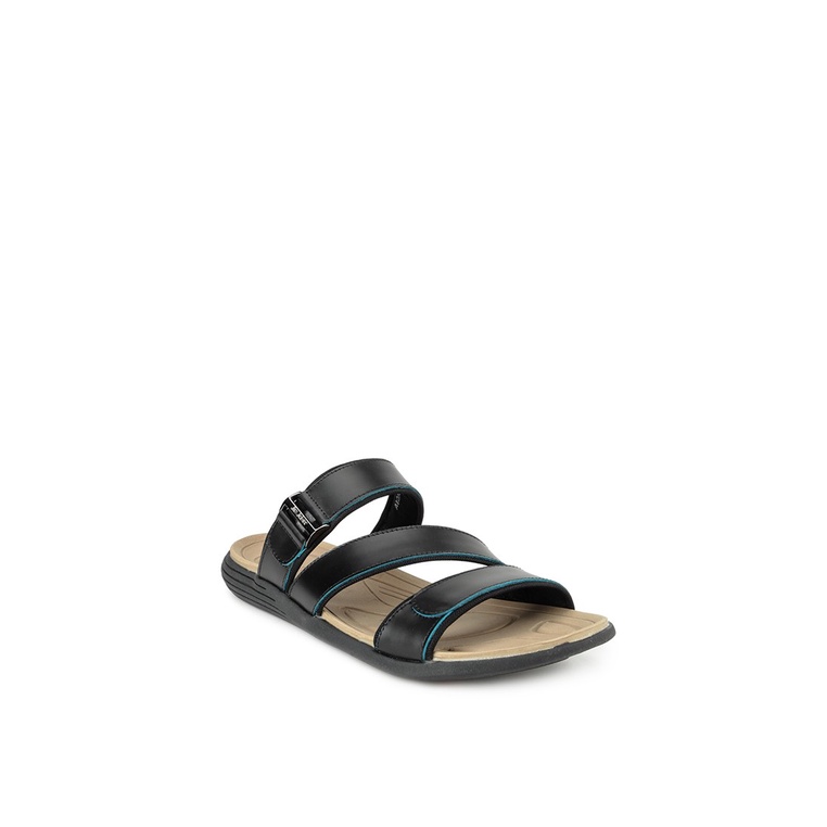 SANDAL CASUAL JIM JOKER PRIA ORIGINAL SLIDE KULIT BRANDED HITAM JJ06