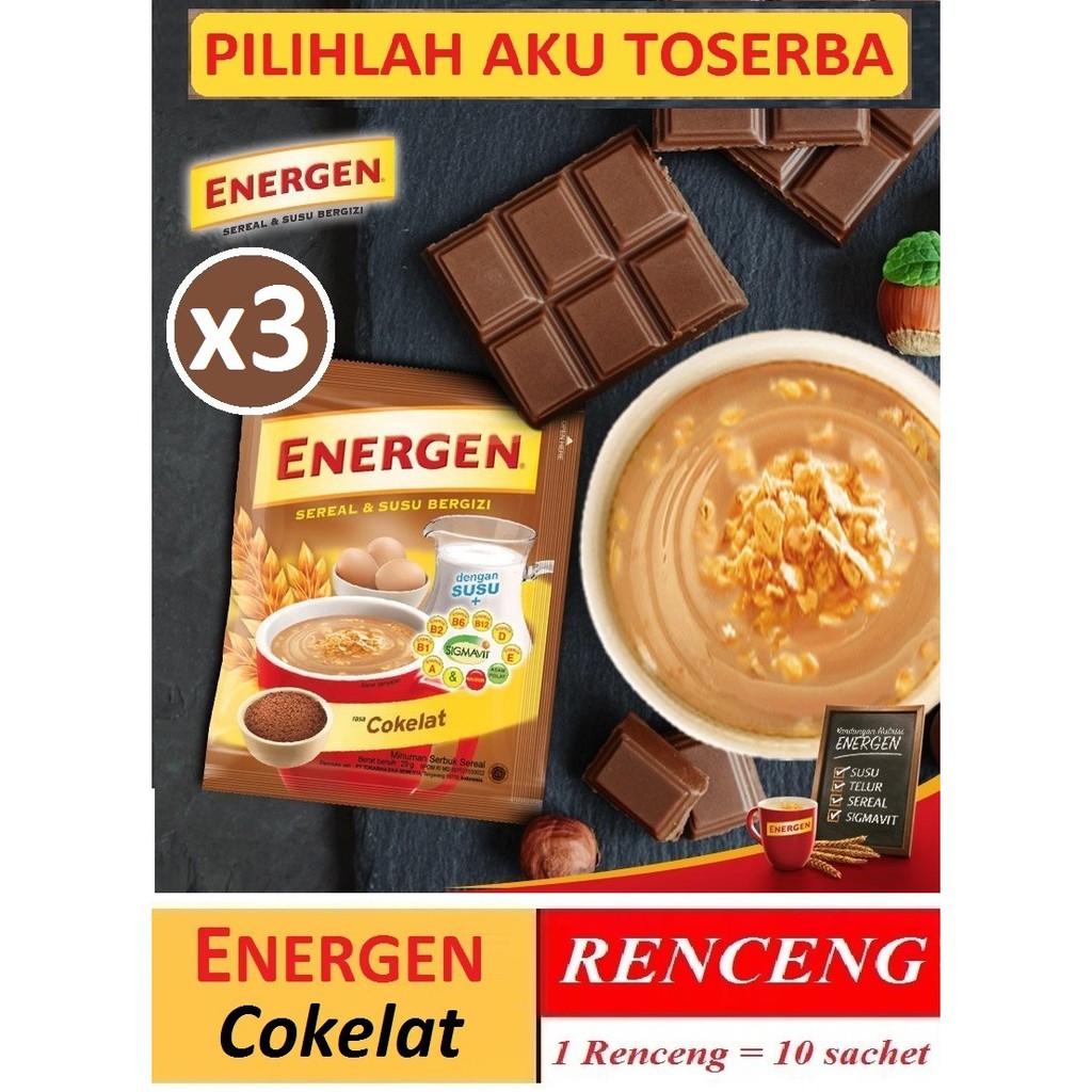 Energen COKELAT COKLAT Renceng 29gr x 10 Sachet (HARGA 3 RENCENG)