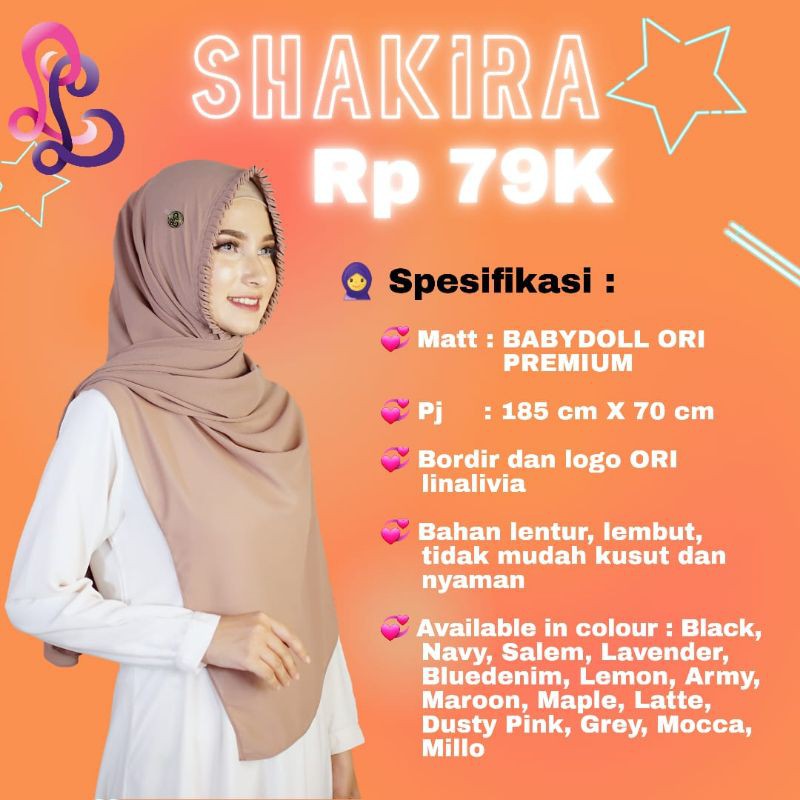 SYAKIRA PASHMINA TALI By LinaLivia by Lina Livia murah