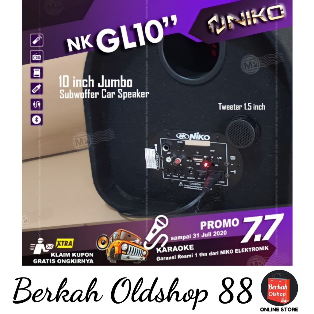 Speaker Niko GL 10. Subwoofer Car Speaker 10 Inch Bluetooth