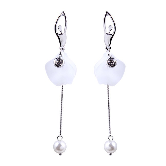 LRC Anting Tusuk Fashion Color Ballet Dancer Shape Design Long