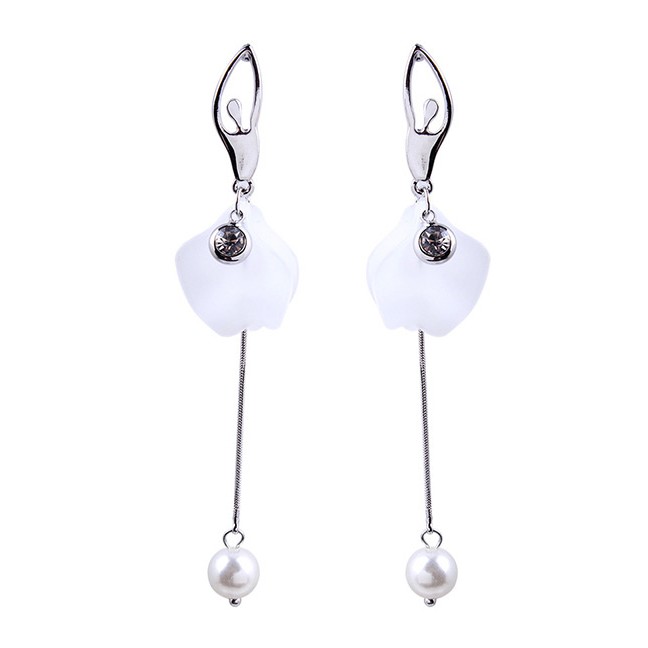 LRC Anting Tusuk Fashion Color Ballet Dancer Shape Design Long