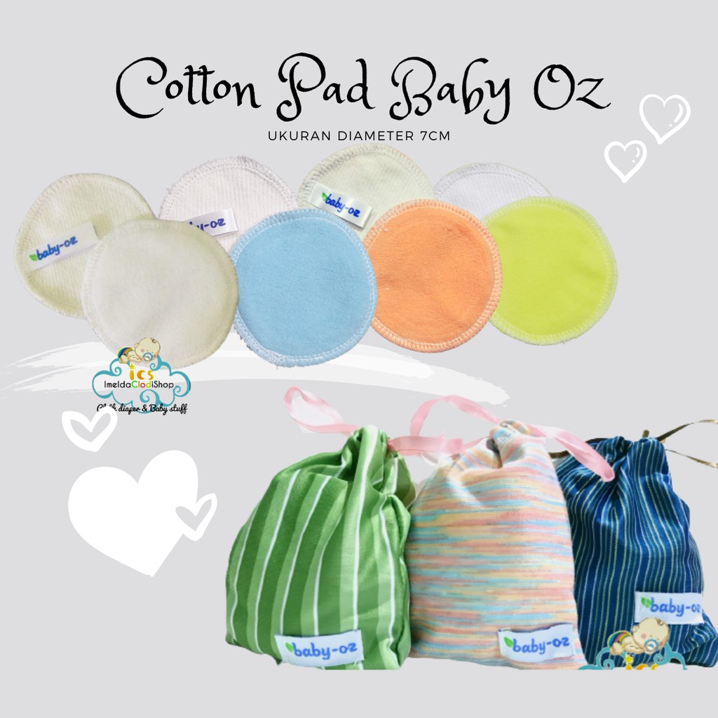 Cotton pad Baby Oz reuseable kapas kain muka make up cuci ulang