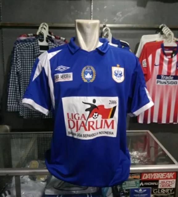 Jersey PSIS Semarang Home 2006 Liga Jarum Biru Umbro Lokal Retro