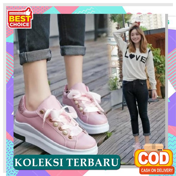 ✲ Alharam Sepatu Wanita Sneakers Murah |Sepatu Kets Cewek Running Sport Ikh-Sp42 |Support Sepatu Ket