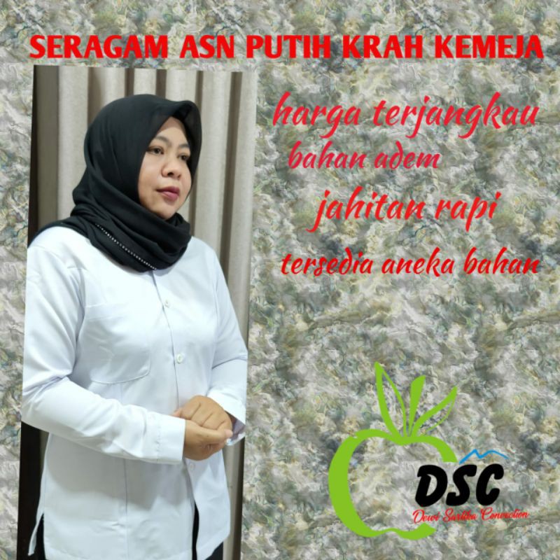 Baju Seragam ASN putih krah Kemeja premium