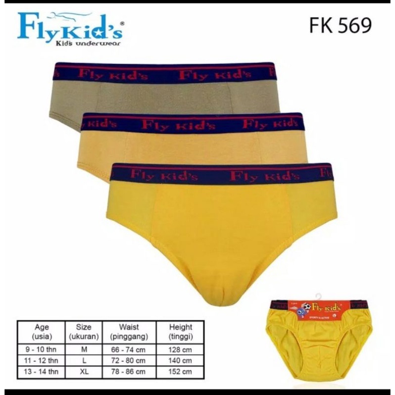 Celana dalam anak cowok Fly kids FK 569 (3pcs)